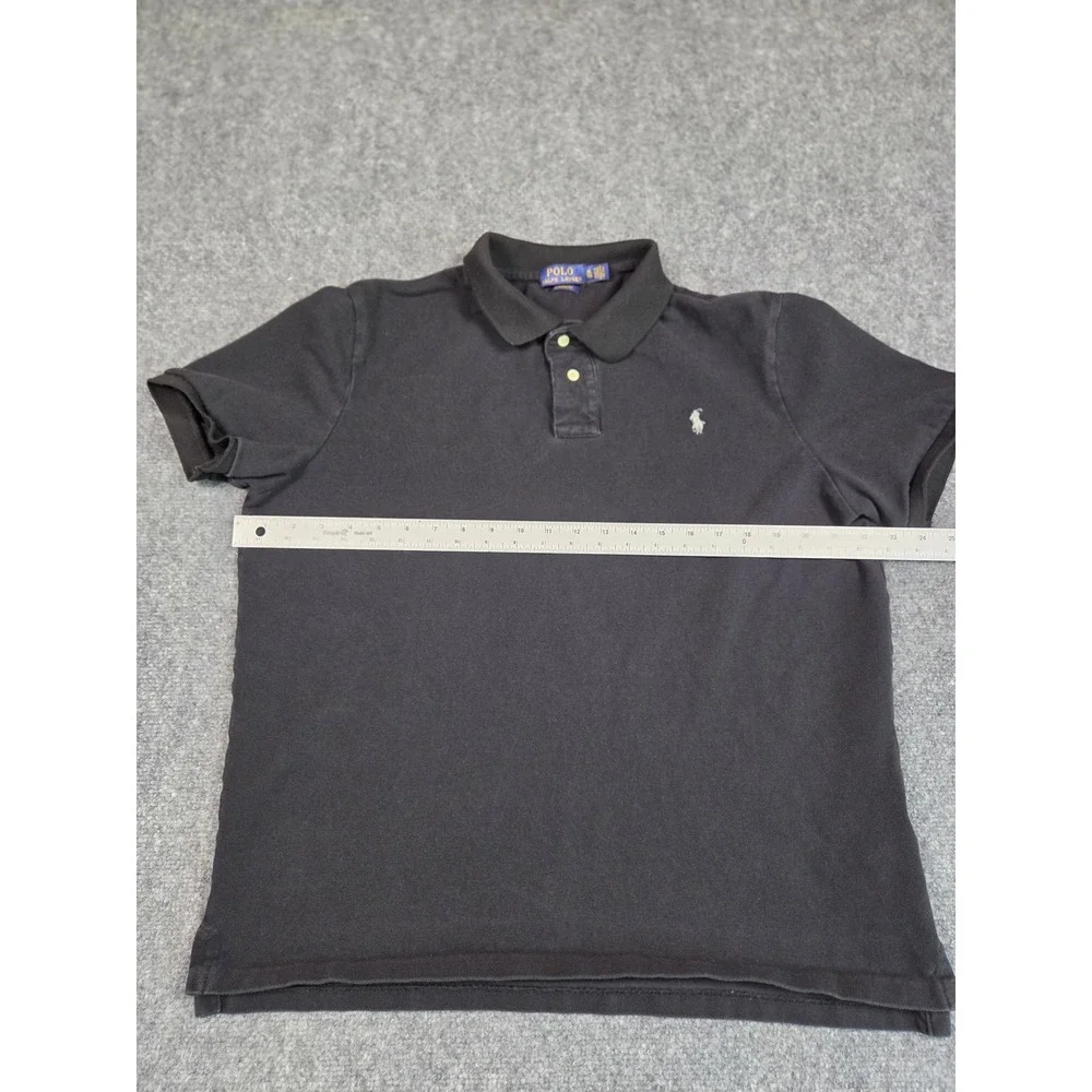 Polo Ralph Lauren Polo Shirt Mens XL Black Classic Fit Cotton Pique Short Sleeve